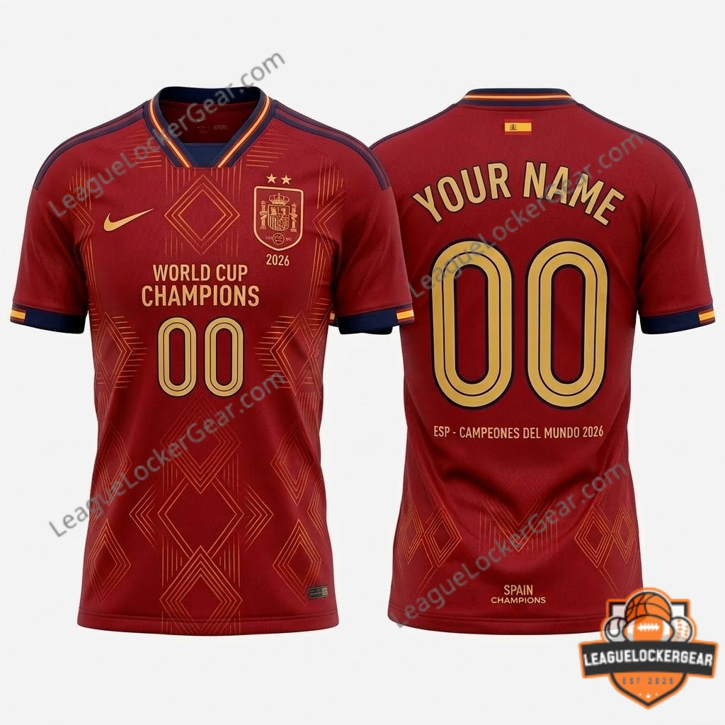 Spain World Cup Champions 2026 Football Jersey - LeagueLockerGear