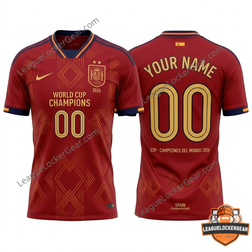 Spain World Cup Champions 2026 Football Jersey - LeagueLockerGear