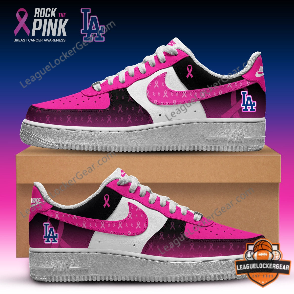 All Team MLB x Rock The Pink Breast Cancer Awareness Sneakers - LeagueLockerGear