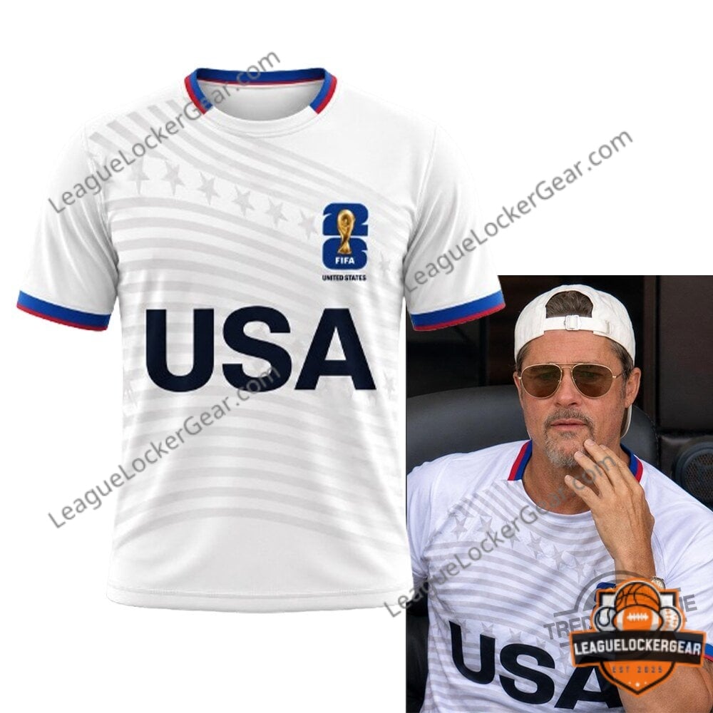 Brad Pitt 2026 World Cup USA Football Jersey - LeagueLockerGear