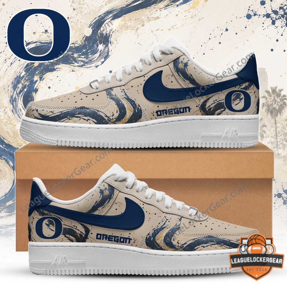 Oregon Ducks Royal Legacy 2026 Air Force 1 Sneakers - LeagueLockerGear