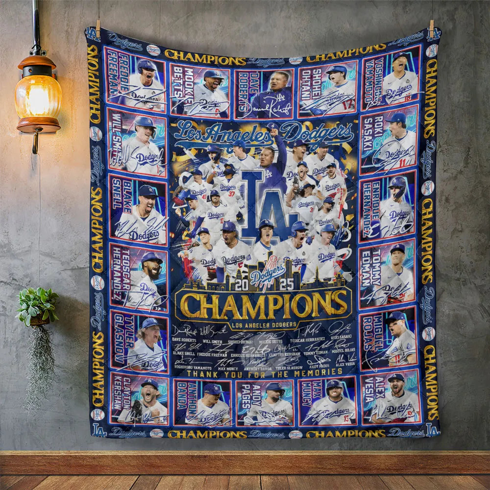 Los Angeles Dodgers World Series 2025 Quilt Blanket | Buy for only at THK BUY