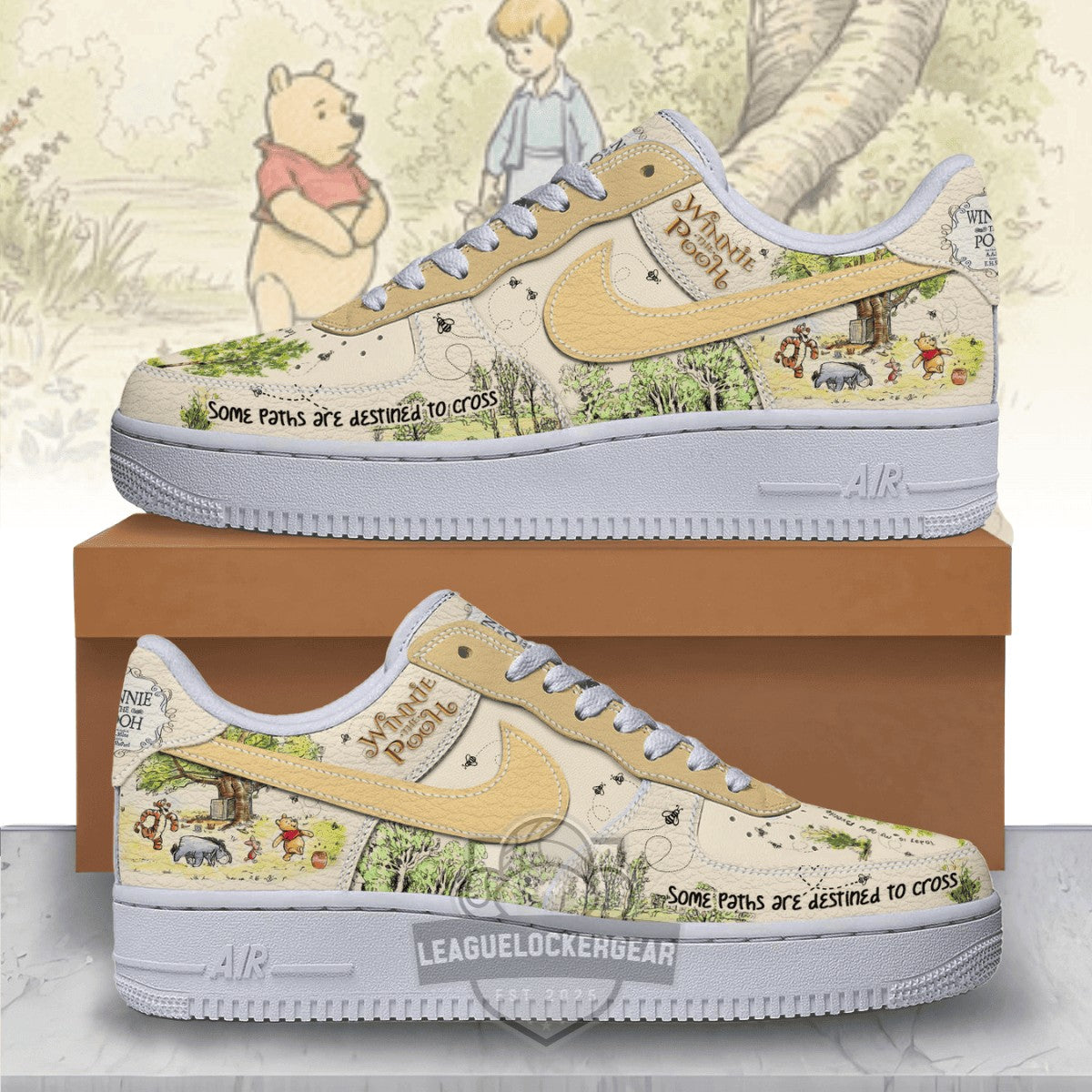 Winnie the Pooh Some Paths Are Destined To Cross Nike Air Force 1 Sneakers - LeagueLockerGear